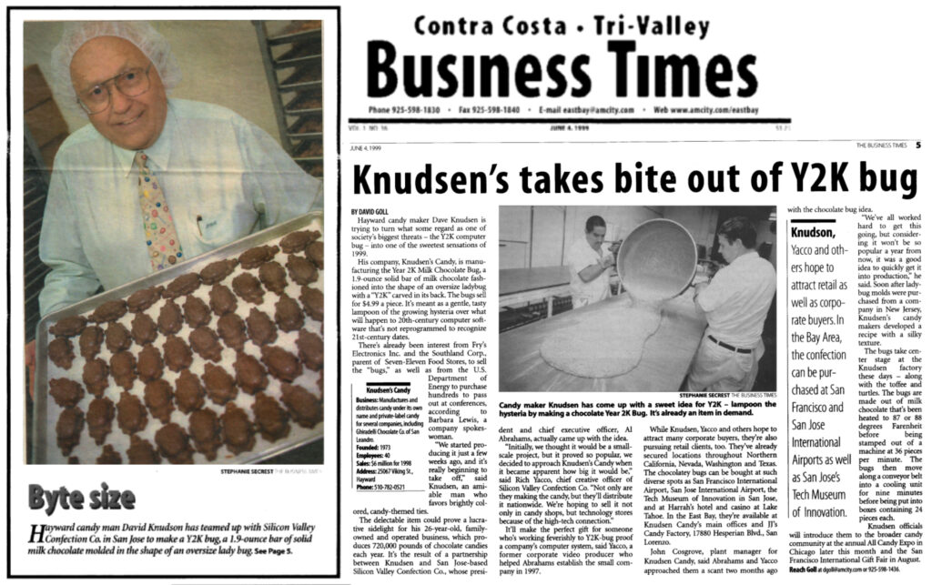 Knudsen's takes bite out of Y2K article. Includes two photos by Stephanie Seacrest.