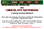 Chocolate Notebook customization web page